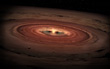 artist concept a brown dwarf surrounded by a swirling disk of planet-building dust. NASA Spitzer Space Telescope spotted such a disk around a surprisingly low-mass brown dwarf